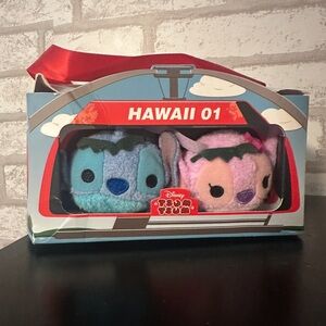 Disney Store Tsum Tsum Stitch Angel Hawaii 01 Plush Box Set NIB